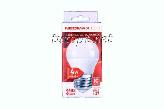 Світлодіодна LED лампочка neomax 4W NX4B E27 4000K (Куля) Дніпро