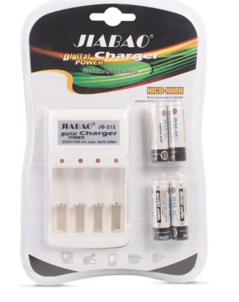 Комплект Зарядное + батарейки пальчик JIABAO 212AA 4 штуки Ni-MH AA 1.2V 3278 Одесса - изображение 7