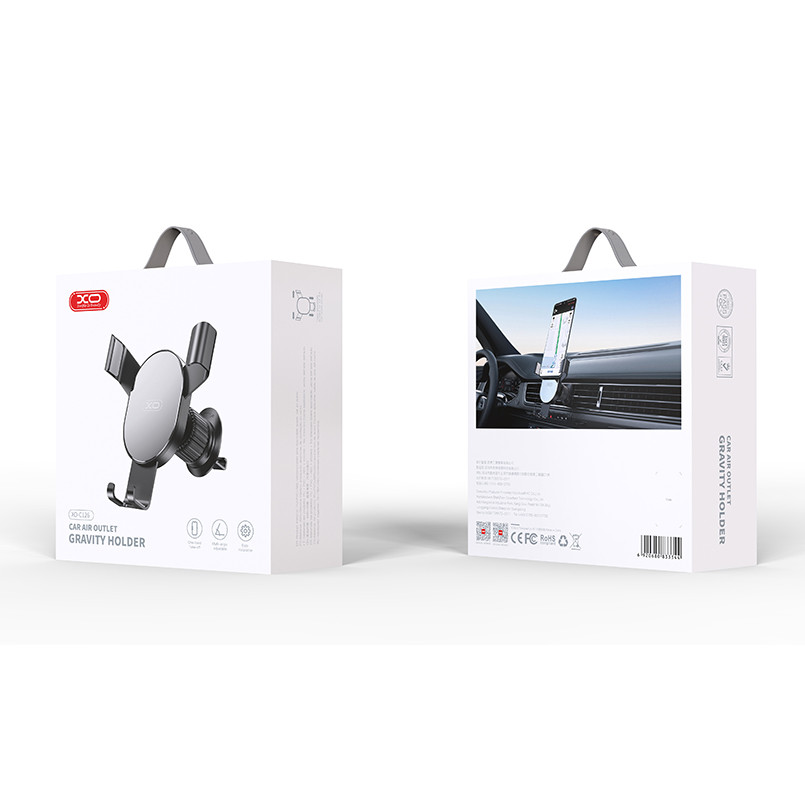Тримач телефону автомобільний XO 126 Mirror Face Gravity Air Outlet Latch Bracket чорний Львів - фото 3