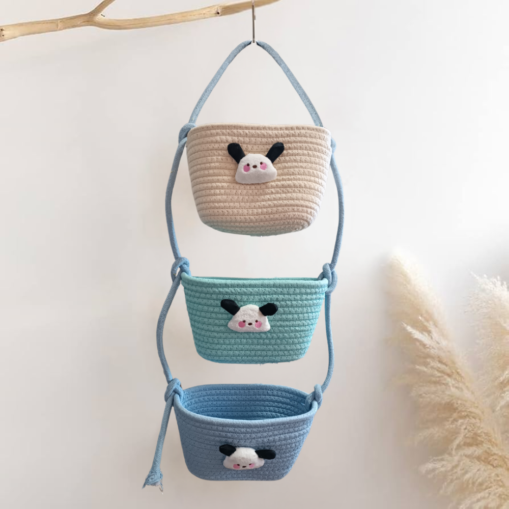 Навесной органайзер для детей | Плетеная корзина для хранения игрушек, аксессуаров в детскую комнату Почакко Каменец-Подольский - изображение 1