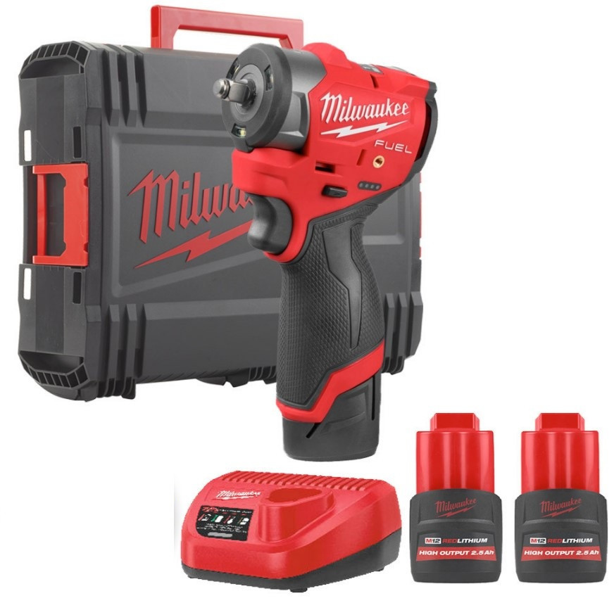 Гайковерт аккумуляторный 3/8'' MILWAUKEE с кольцом M12 FSCIWF38-252X, 305Нм (зарядное устройство, 2 аккум. Х 2,5Аг, HDкейс) Одесса - изображение 1