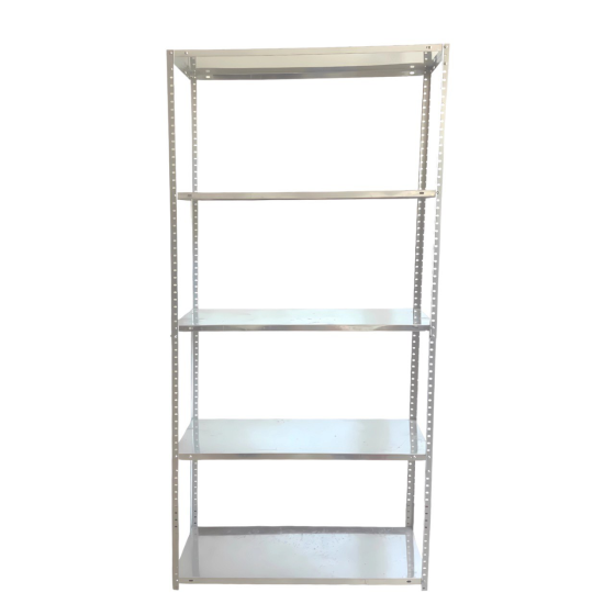 Стеллаж металлический (180 x 90 x 40 см) 5 полок, нагрузка - 60 кг на полку, оцинкованная сталь, Серый Киев