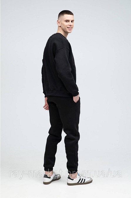 Костюм свитшот оверсайз и штаны Ray Basic утепленный мужской черный (U0804M-Black) XL, Футер Киев - изображение 2