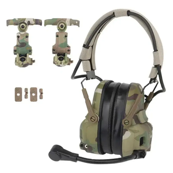 Тактичні активні навушники Wosport HD-17-CP GEN 6 + Bluetooth + мікрофон з шумопоглинанням (Мультика Вінниця