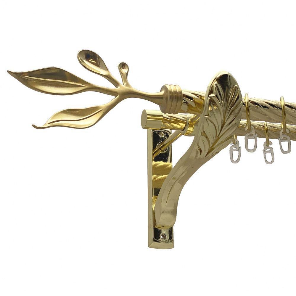 Карниз Orvit Баваро металевий дворядний ретро скручена труба кільце металеве Золото 25\19 мм 240 см (00-00010885) Львів - фото 1