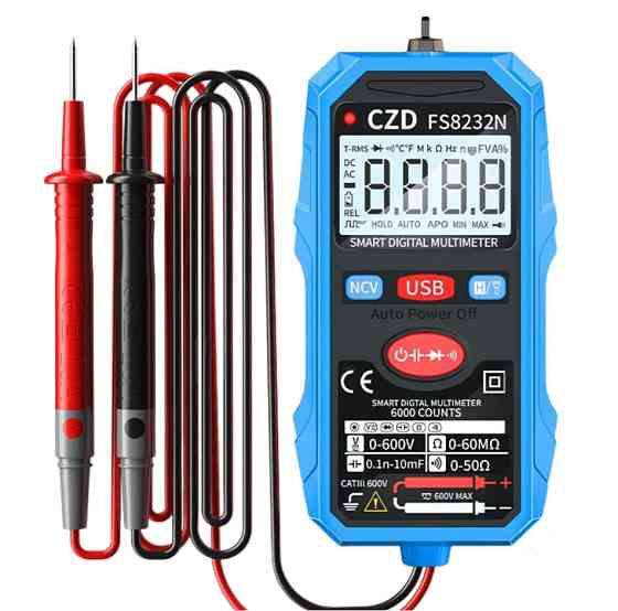 Тестер цифровой аккумуляторный CZD FS8232N 6000бит автоматический мультиметр с фонариком Винница