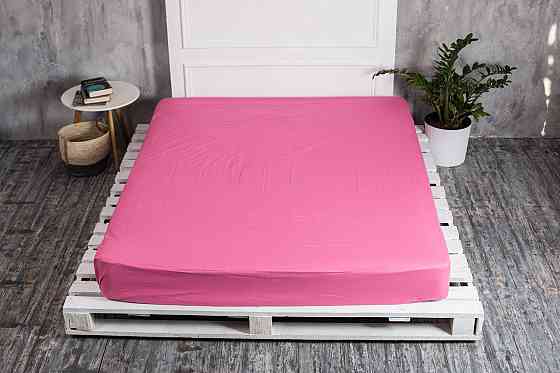 Ecotton Простирадло на резинці Ecotton 200х200 см однотонне рожевого кольору яскраво-ліловий Коломия