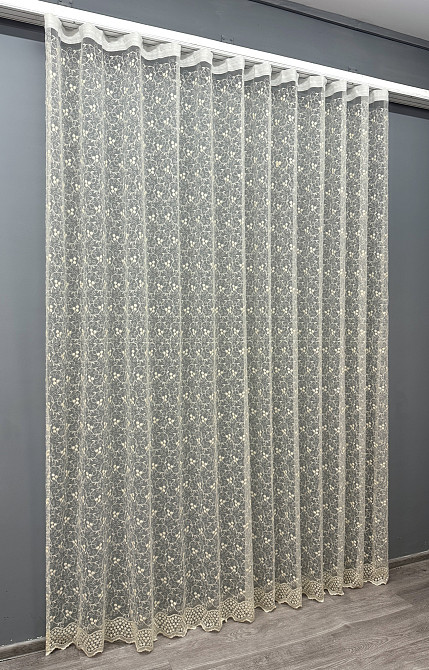 Тюль VR-Textil 1689т Фатин с вышивкой Молочный 300х270 см (42-0729) Киев - изображение 3