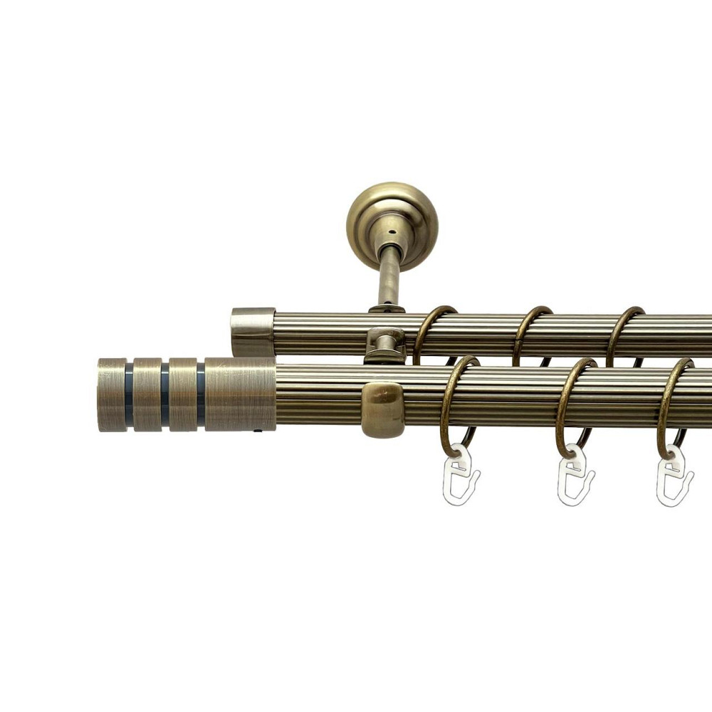 Карниз Orvit Модуло металевий дворядний відкритий рифлена труба кільце металеве Антик 25\19 мм 160 см Львов - изображение 1