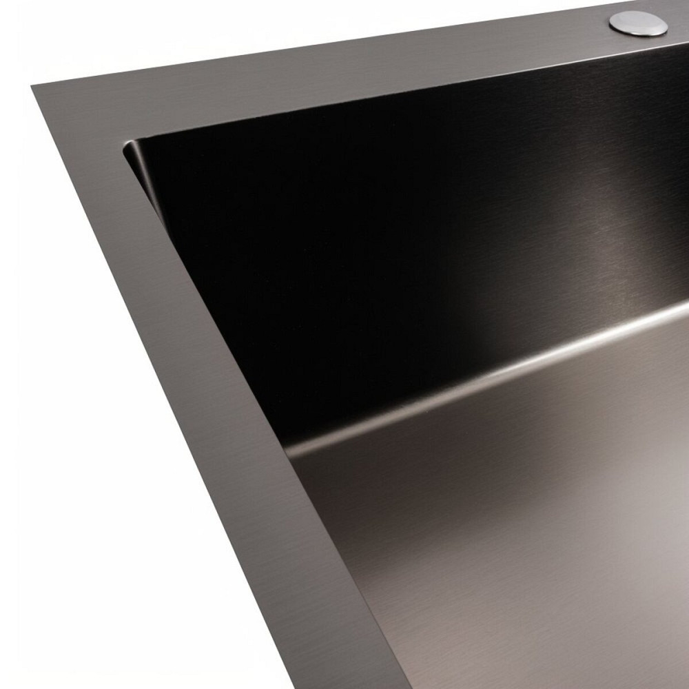 VALESO Кухонна мийка VALESO Handmade PVD 70*50 чорна (сифон круглий, 3,0/0,8) Киев - изображение 4