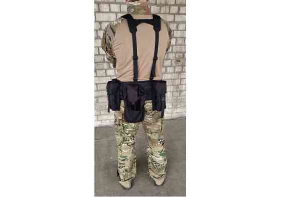 Розвантажувальний пояс тактичний (РПС) з комплектом підсумків (5 шт) Palianytsia Advanced чорний Коломия