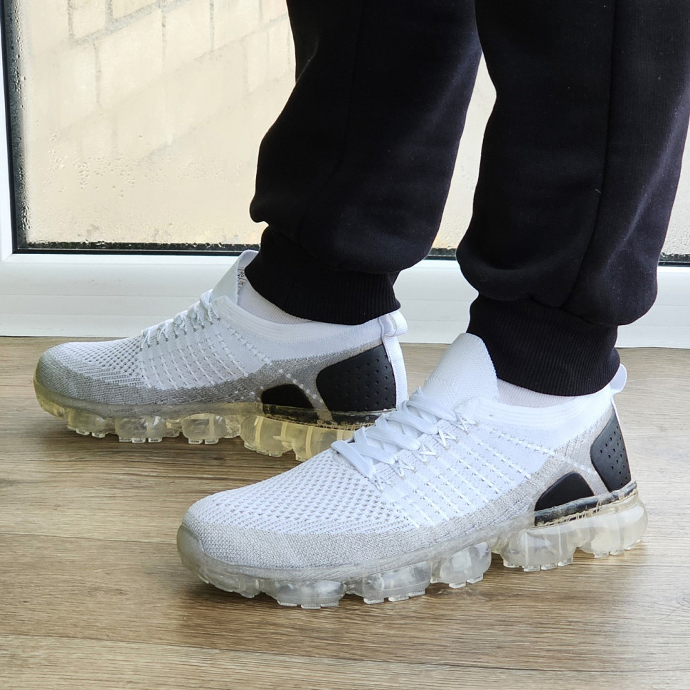 Кросівки в стилі N!ke VaporMax Білі Чоловічі Сірі Сіточка (розміри: 40,41,42,43,44,45) — 801 Дніпро - фото 1