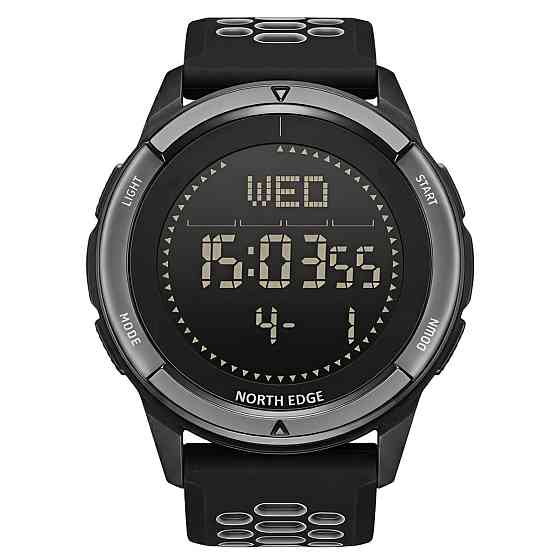 Годинник чоловічий водостійкий тактичний North Edge Alps Flex Grey з компасом (2 ремінці) Вінниця