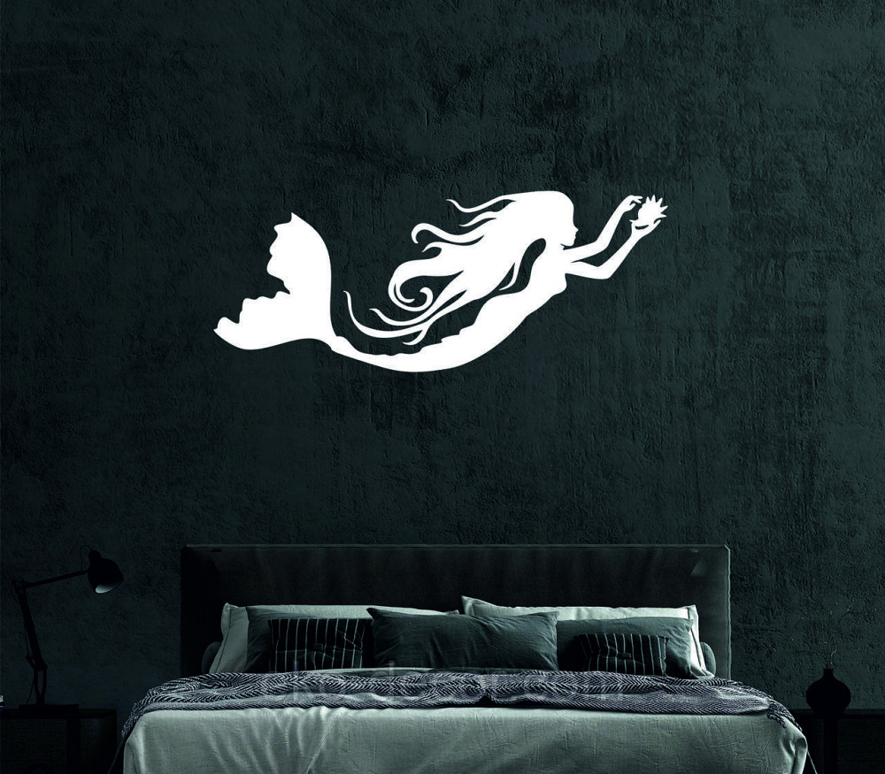 Декоративное настенное 3D Панно «Русалочка» Декор на стену с объемом 110*43 см, Белый Киев - изображение 4