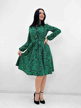 Повседневное платье миди Kate 42-44, Трехнитка начес, Зеленый Киев