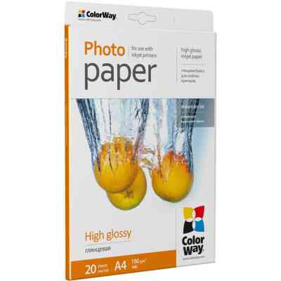 Фотопапір ColorWay A4 180г glossy 20л (PG180020A4) Вінниця