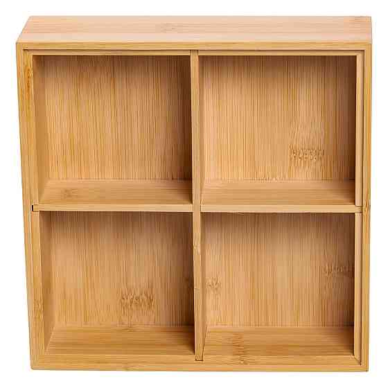 Yiwu Менажниця дерев'яна на 4 секції з кришкою для закусок 22×22×8 (см) квадратна HB-40-2 Киев