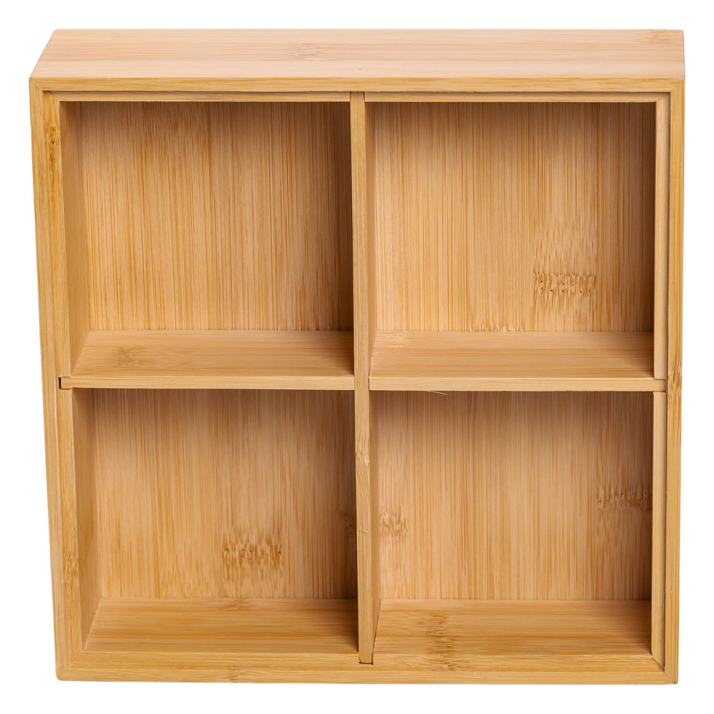 Yiwu Менажниця дерев'яна на 4 секції з кришкою для закусок 22×22×8 (см) квадратна HB-40-2 Киев - изображение 5