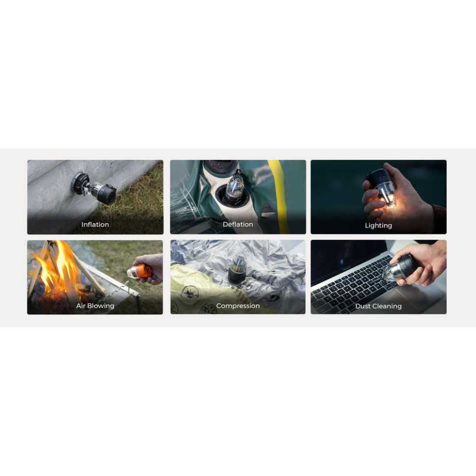 Насос-ліхтар кемпінговий Flextail Max Pump 3, помаранчевий Київ - фото 15