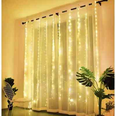Гирлянда Chomik Штора 3 х 3 м 300 LED Теплый белый USB с пультом (5900779879997) Вінниця