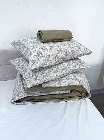 Ecotton Комплект постільної білизни Ecotton полуторний 150х215 см сатин зелений (рис. 24308) Коломия