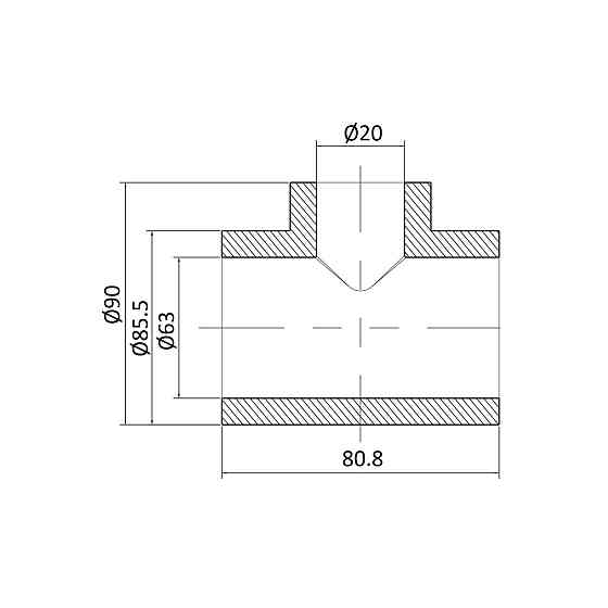 Трійник PPR Blue Ocean 63х20х63 редукційний Київ