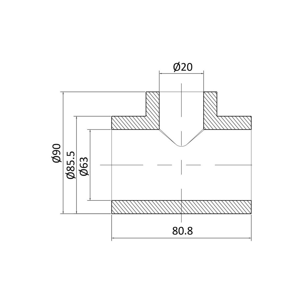 Трійник PPR Blue Ocean 63х20х63 редукційний Київ - фото 2