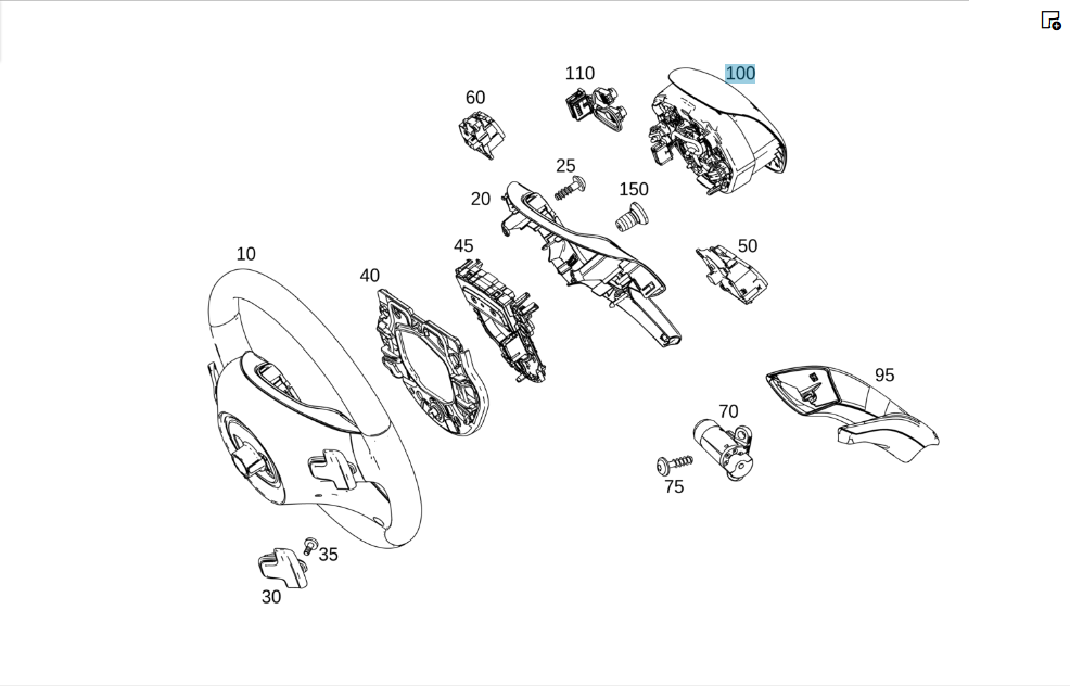 Mercedes-Benz  A0008609700 9E38 Подушка в кермо AIRBAG в чорній шкірі GL/GLS X166 Одеса - фото 2