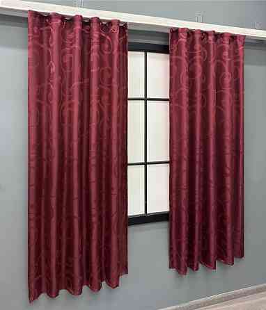 Комплект коротких штор VR-Textil Жаккард № 1533ш Бордовый 130х170 см 2 шт (35-0397) Киев
