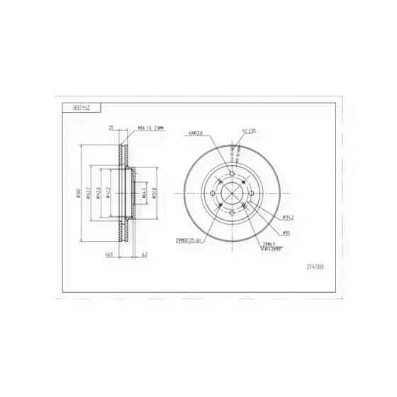 Диск Honda Accord VI (1998-) передний (d282x25mm) тормозной Мукачево