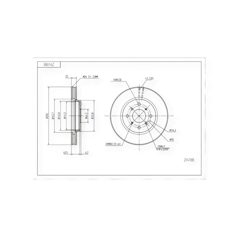Диск Honda Accord VI (1998-) передній (d282x25mm) гальмівний Мукачево - фото 1
