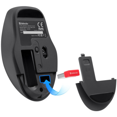 Мишка Defender Feam MM-296 Wireless Black (52296) Вінниця - фото 5