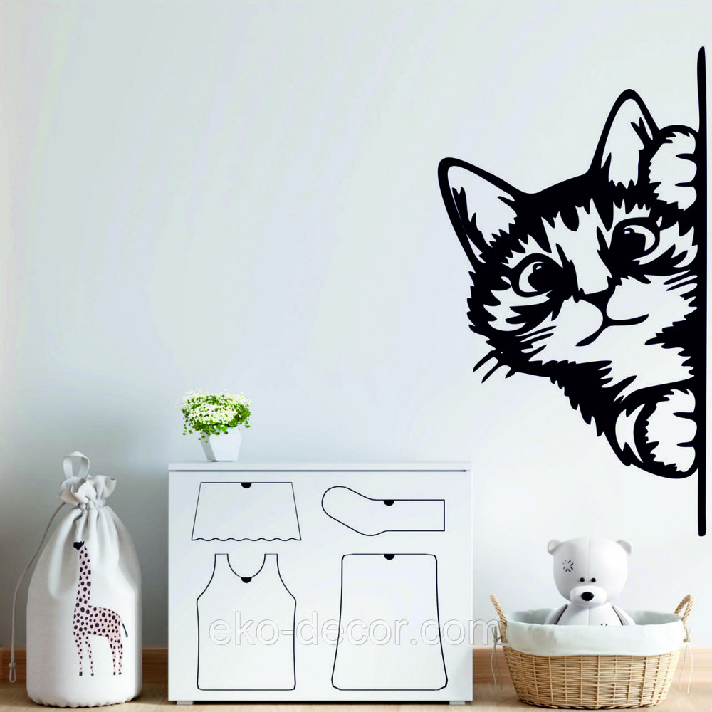 Декоративне настінне 3D Панно «Кіт» Декор на стіну з об'ємом (ціна за 1 шт) Київ - фото 3