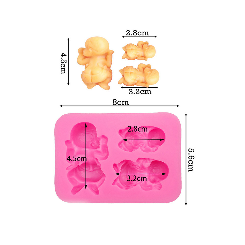 Молд силиконовый Младенец 56 на 80 мм розовый Киев - изображение 2