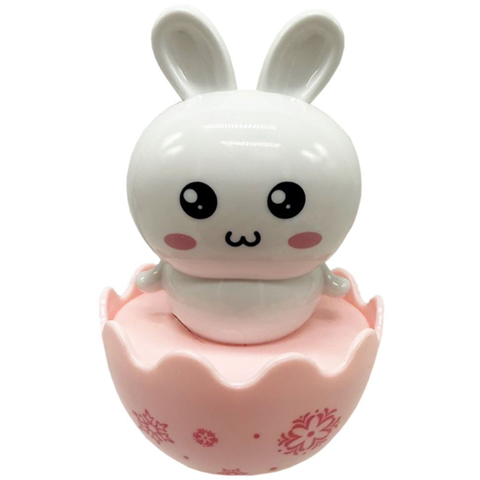 Дитяча неваляшка "Зайчик" 657-55(White) 7,5 см, брязкальце Вінниця - фото 1