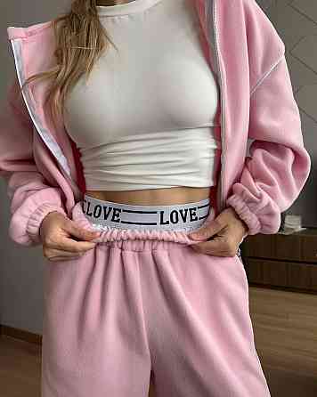 Жіночий теплий прогулянковий костюм: кофта та штани двосторонній фліс Барбі, 42/44 Одеса