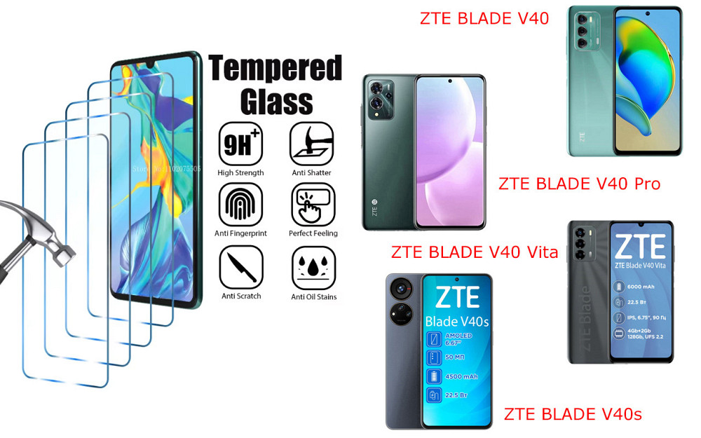 Захисне скло ArmorGlass для ZTE BLADE V40, V40 Pro, V40 Vita, V40s – стійке до подряпин та ударів Київ - фото 1