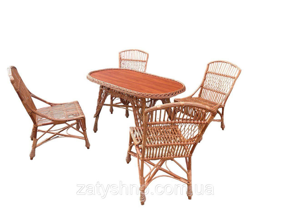 Меблі з лози плетені на 4 персони Київ - фото 2