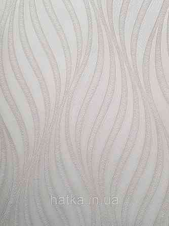 Обои виниловые на флизелине метровые Sintra Edelina абстракция волны листья структурные 3д серебристые бежевые Киев