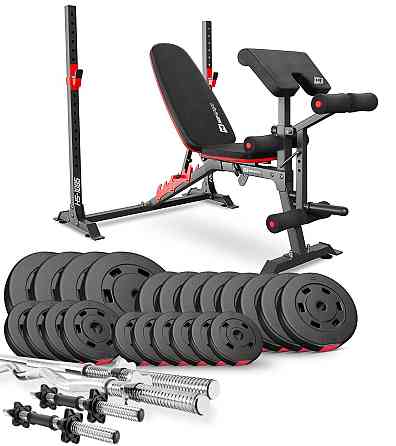 Набір Hop-Sport Premium 135кг з лавою HS-1095, штангами та гантелями Киев