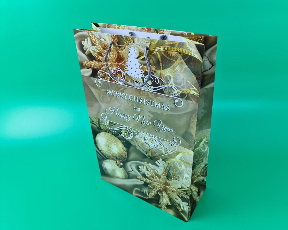 Новогодний ,картонные пакеты с ручками Гигант вертикальный 30х47х12-024 (12 шт) Харьков - изображение 1