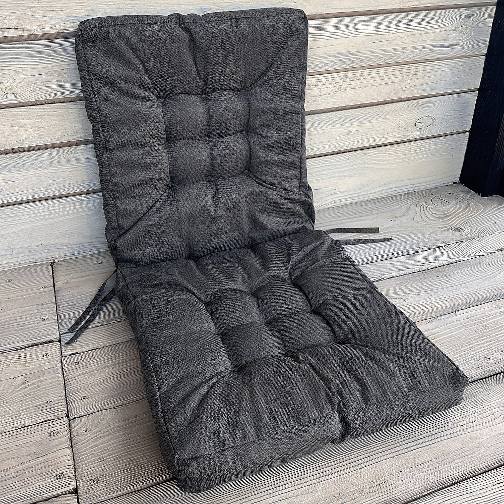 Подушка для стільців (50x120х8 см) подвійна Decorator Мальмо колір темно-сірий 84-132 Київ - фото 1