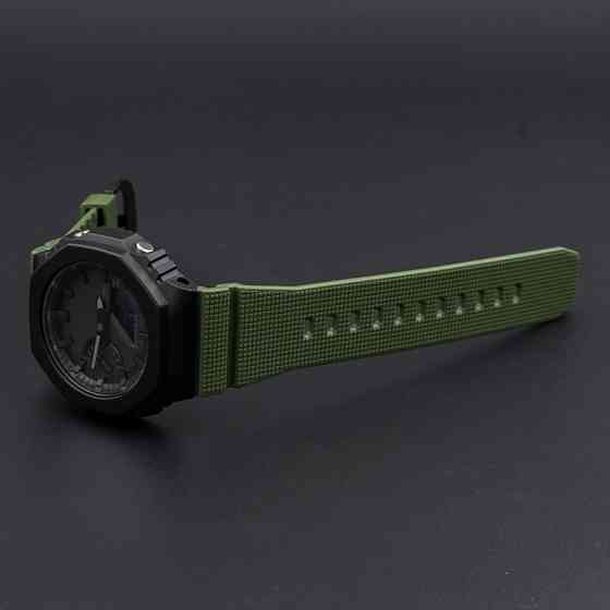 Ремінець для Casio G-Shock GM-2100 GA2100/2110 Army Green Silver SBR Київ