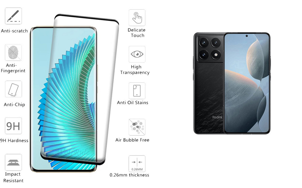 Захисне скло HyperGlass Pro для Xiaomi Redmi K70, K70E, K70 Pro – максимальна чутливість та захист Київ - фото 2