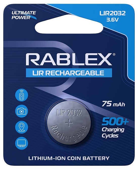 Акумулятор батарейка Rablex LIR2032 3.6v 75mAh Дніпро - фото 1