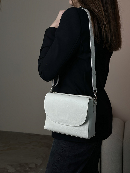 Жіноча сумочка, стильна сумка з натуральної шкіри, маленька бежова сумка клачMasterSem Київ - фото 2