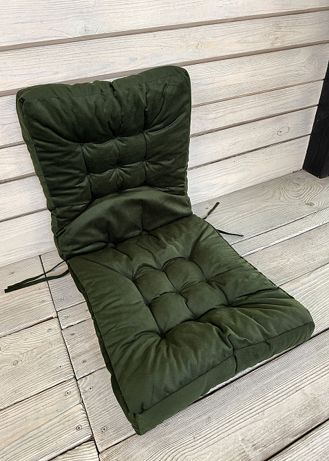 Подушка для стільців (50x120х8 см) подвійна Decorator Флокс колір зелений 84-154 Київ - фото 3