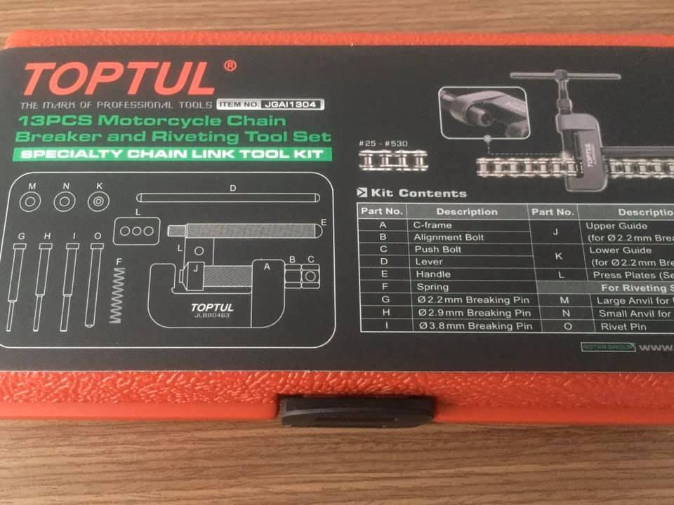 Набор для разборки мотоциклетной цепи 13ед. TOPTUL JGAI1304 Чернигов - изображение 5
