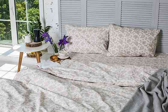 Підковдра на блискавці Ecotton Євро 210х220 см бавовняна бежевого кольору Коломыя