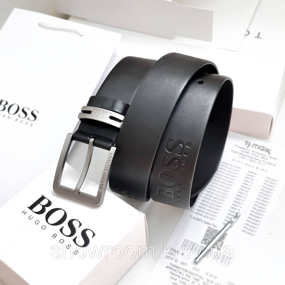 Мужской ремень Boss из натуральной кожи (221) Киев - изображение 4